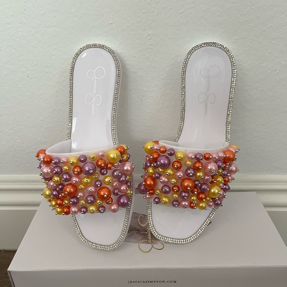 Jessica Simpson White/Multi Jelly Sandals - Picture 2 of 7